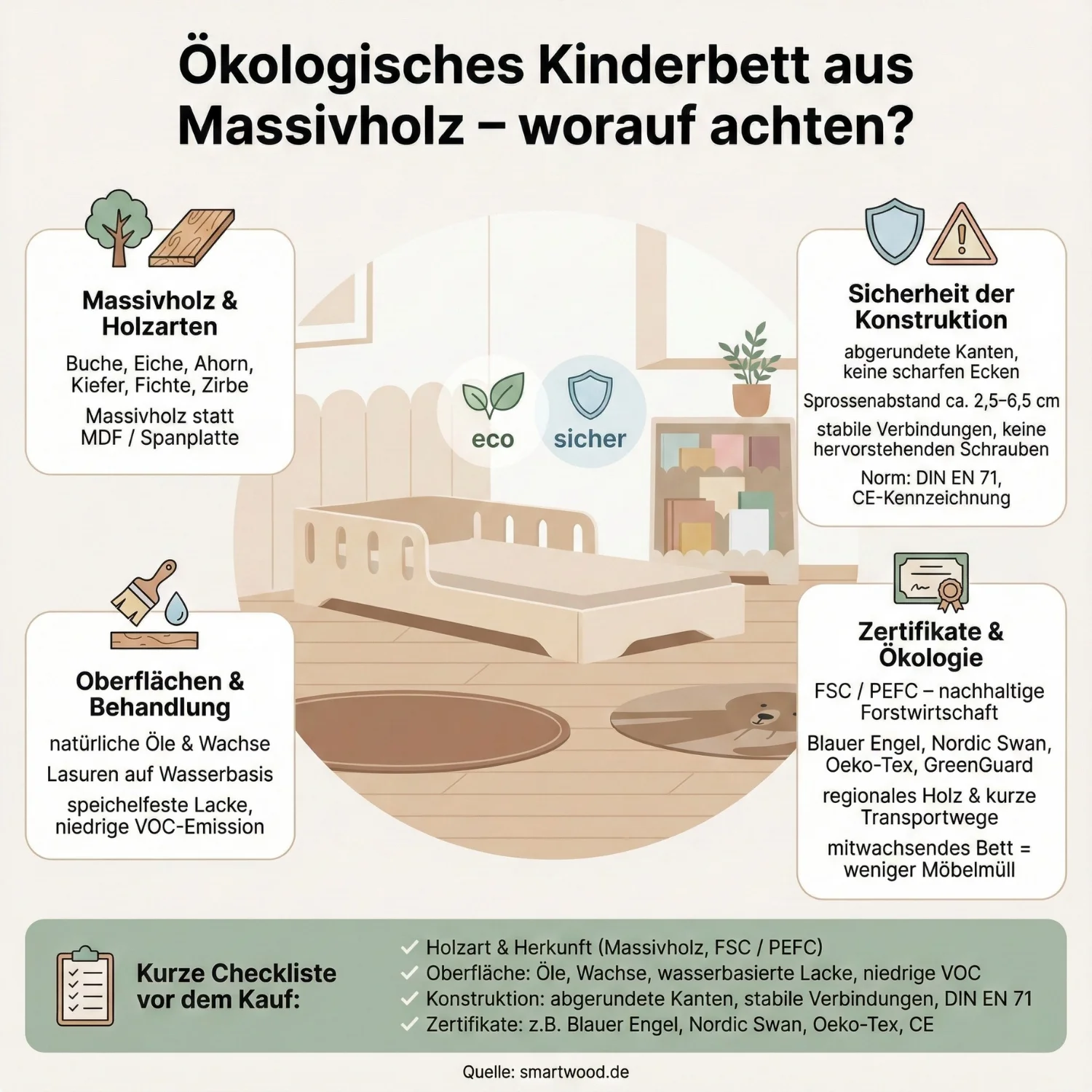 Ökologische Kinderbetten aus Massivholz: Wie wählt man das perfekte und sichere für Ihr Kind aus?