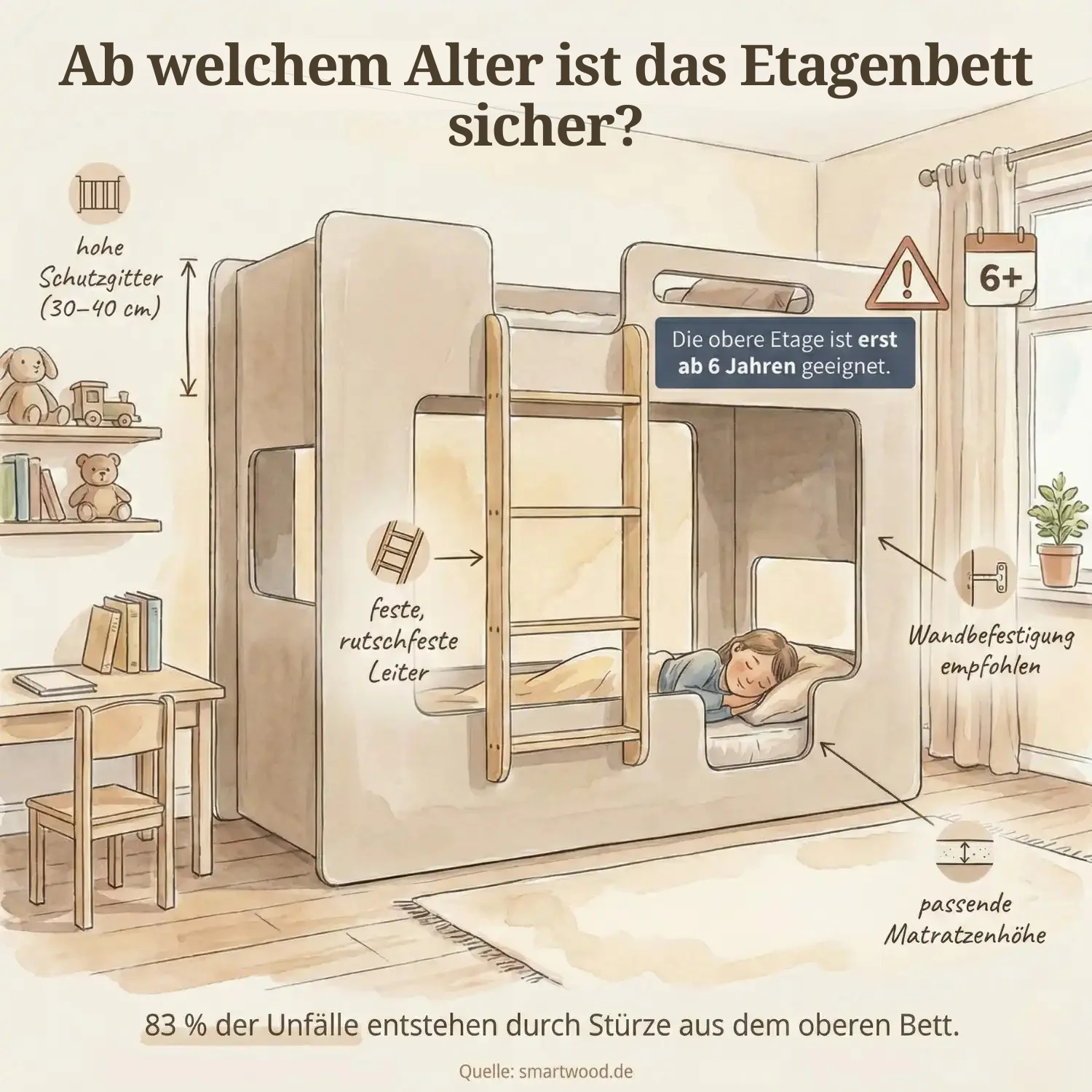 Ab welchem Alter ist das Etagenbett für Kinder sicher?