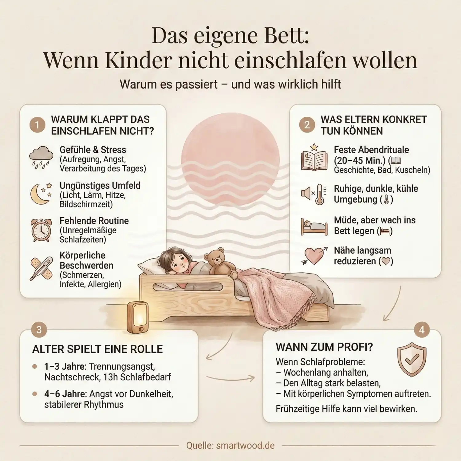 Das eigene Bett: Wenn Kinder nicht einschlafen wollen