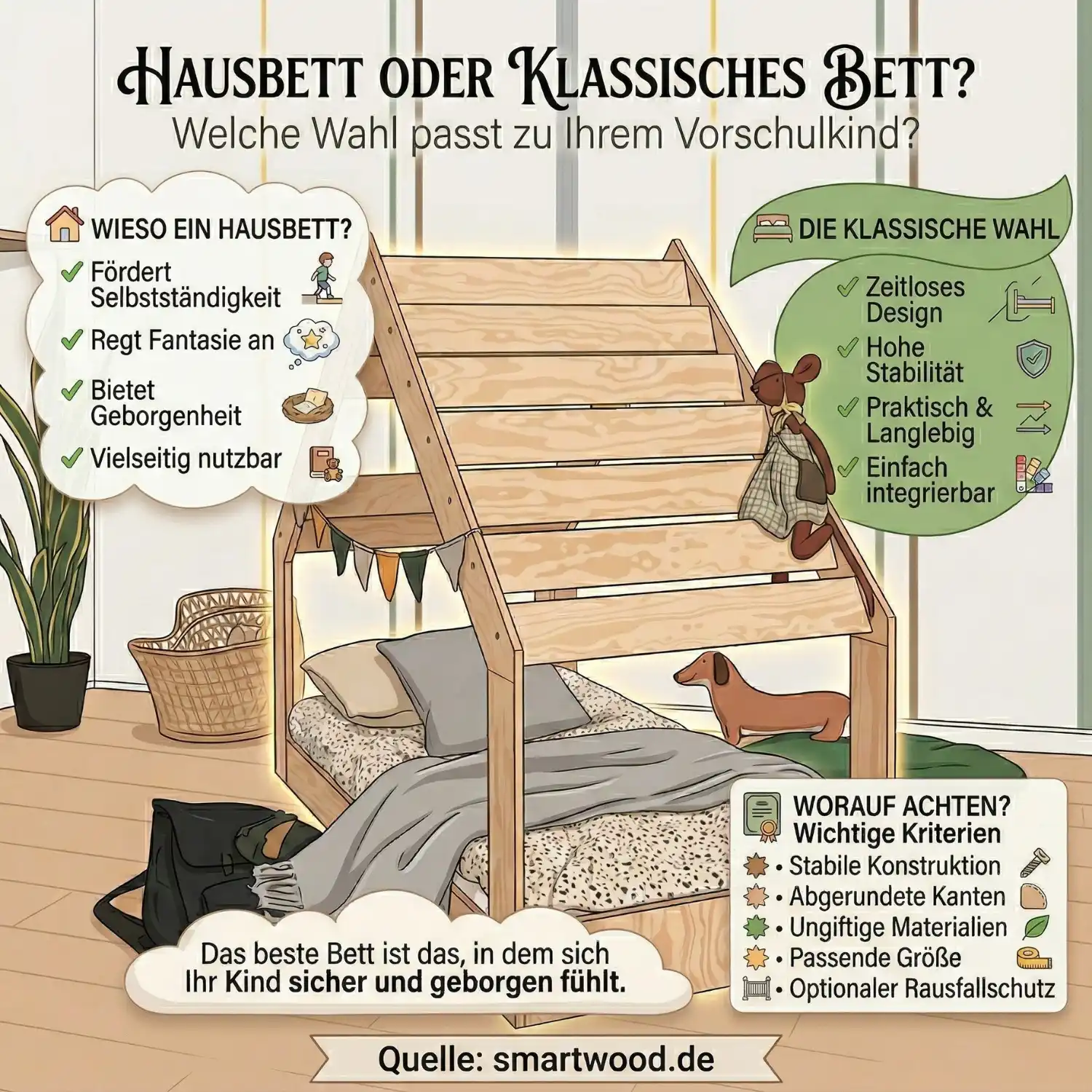 Hausbett oder klassisches Bett? Der ultimative Leitfaden zur Auswahl des perfekten Bettes für Ihr Vorschulkind
