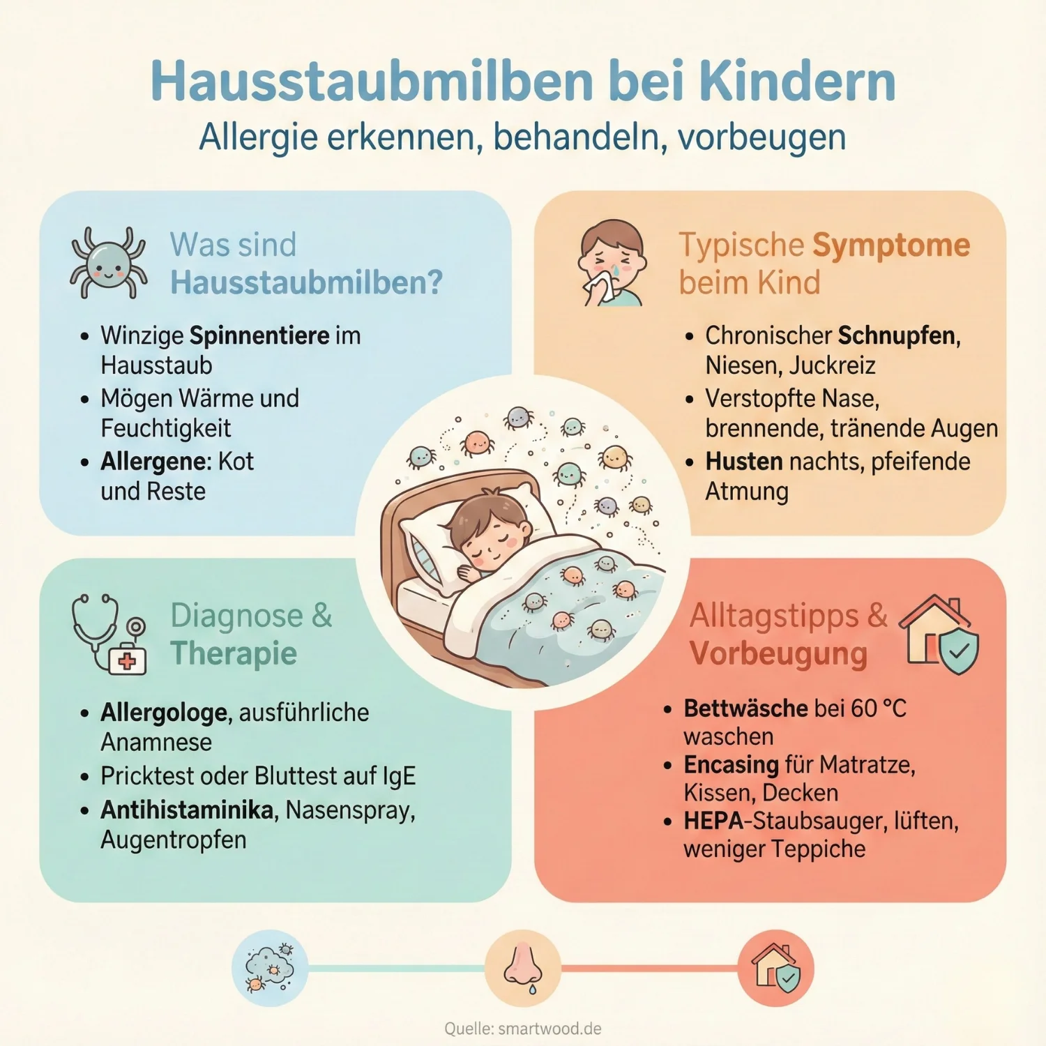 Hausstaubmilben bei Kindern - Was Eltern über diese Allergie wissen müssen