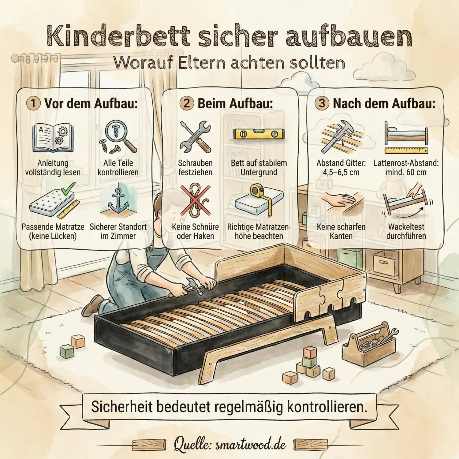Kinderbett sicher aufbauen: Leitfaden für Eltern