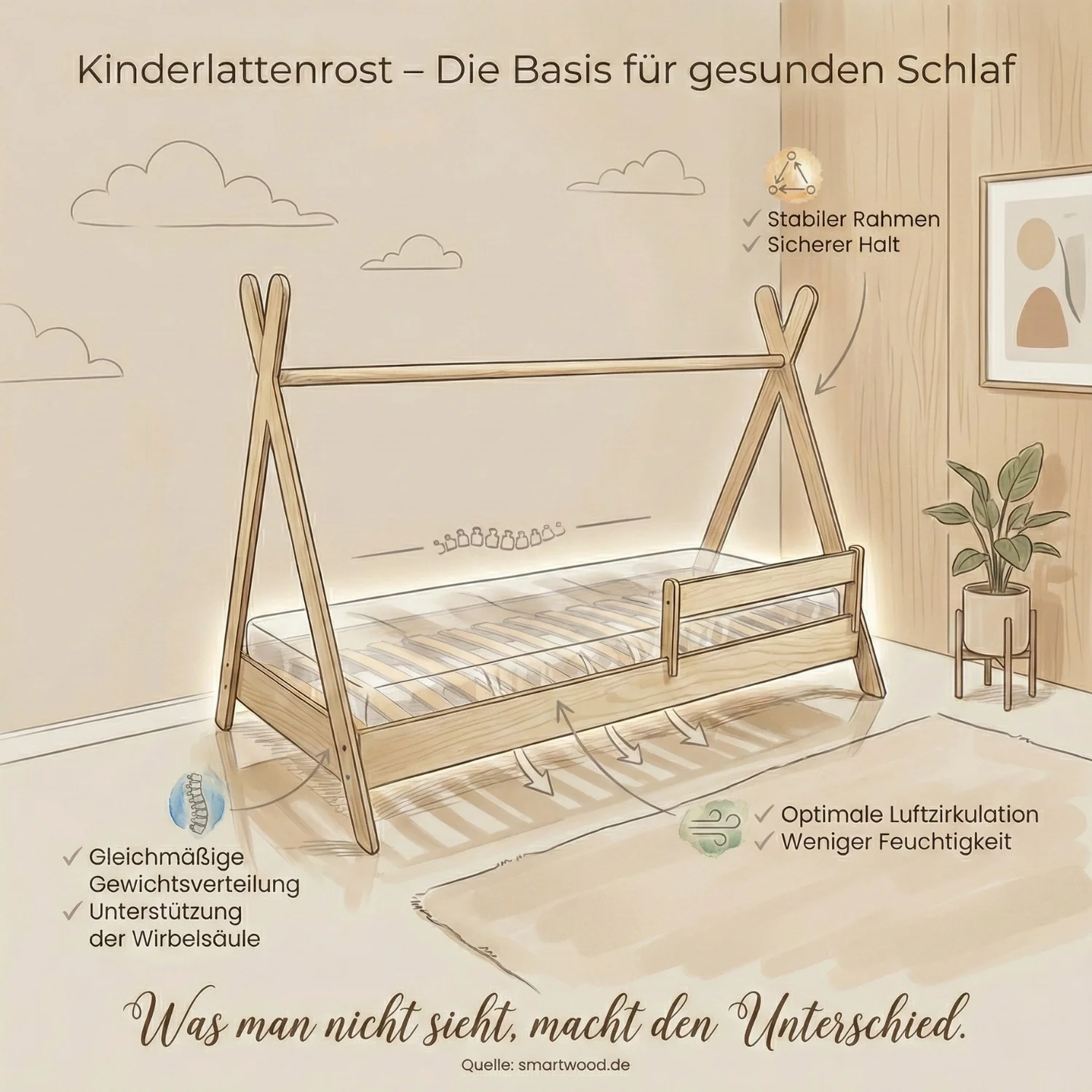 Kinderlattenrost: Gesunder Schlaf und Rücken - Smartwood