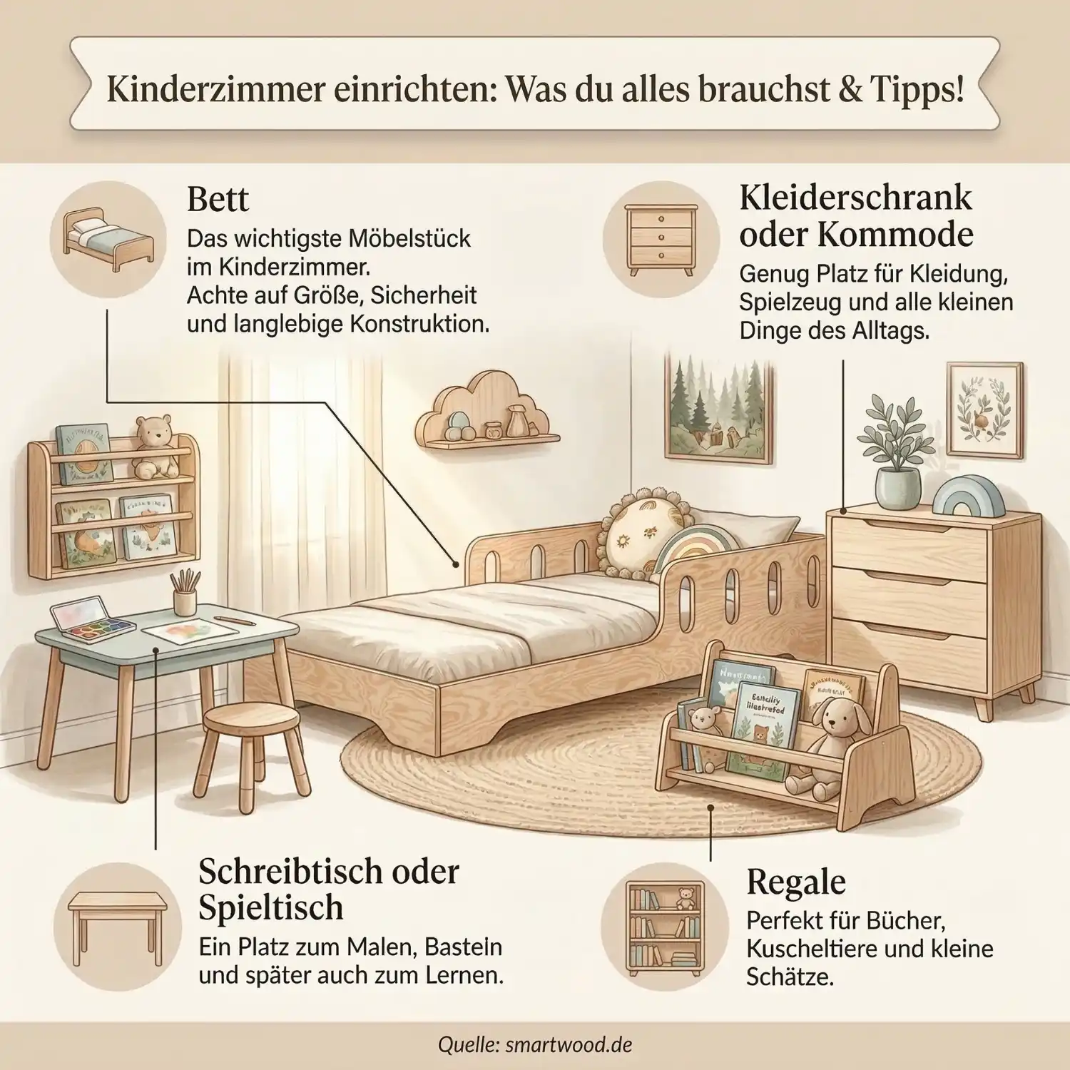 Kinderzimmer einrichten: Was du alles brauchst & Tipps!