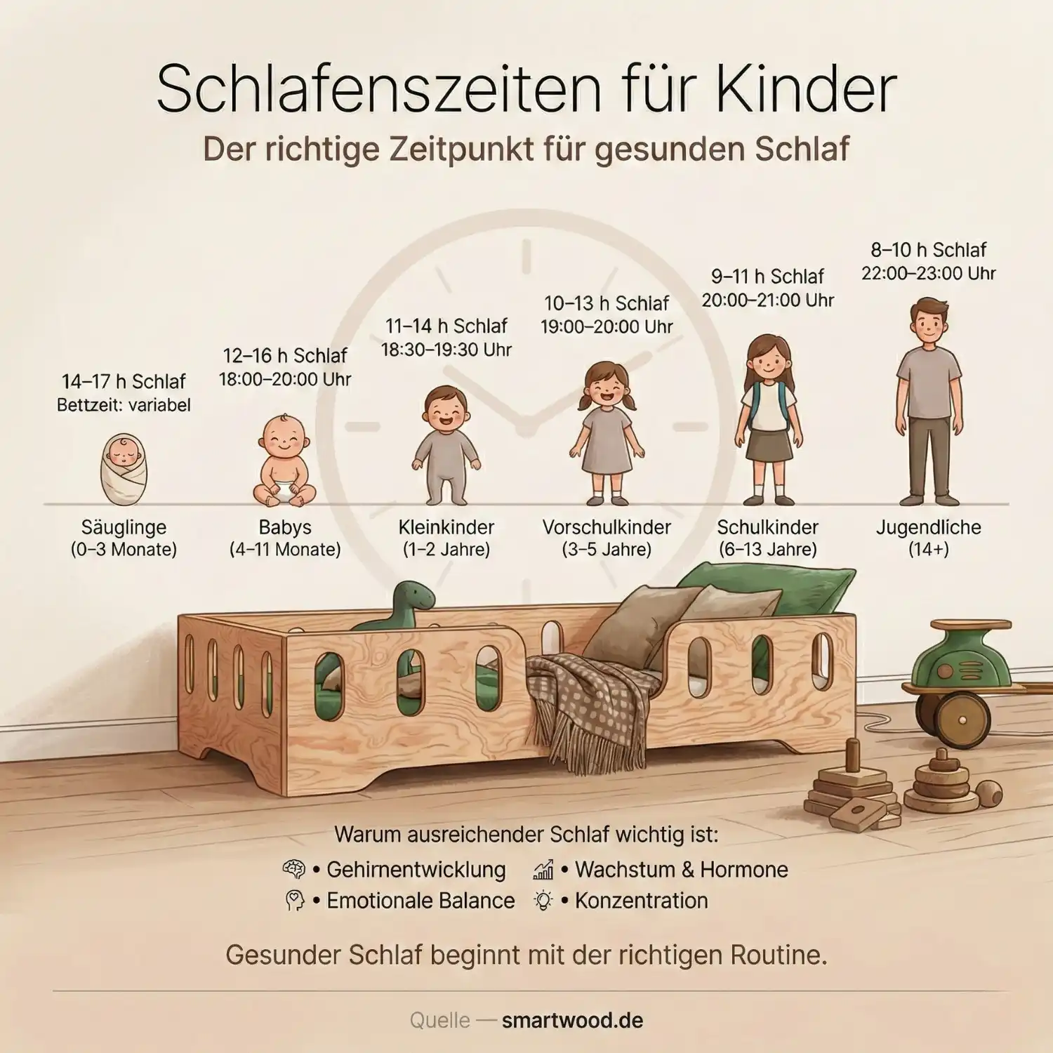 Schlafenszeiten für Kinder: Wann sollen die Kleinen ins Bett – und warum ist das so wichtig?