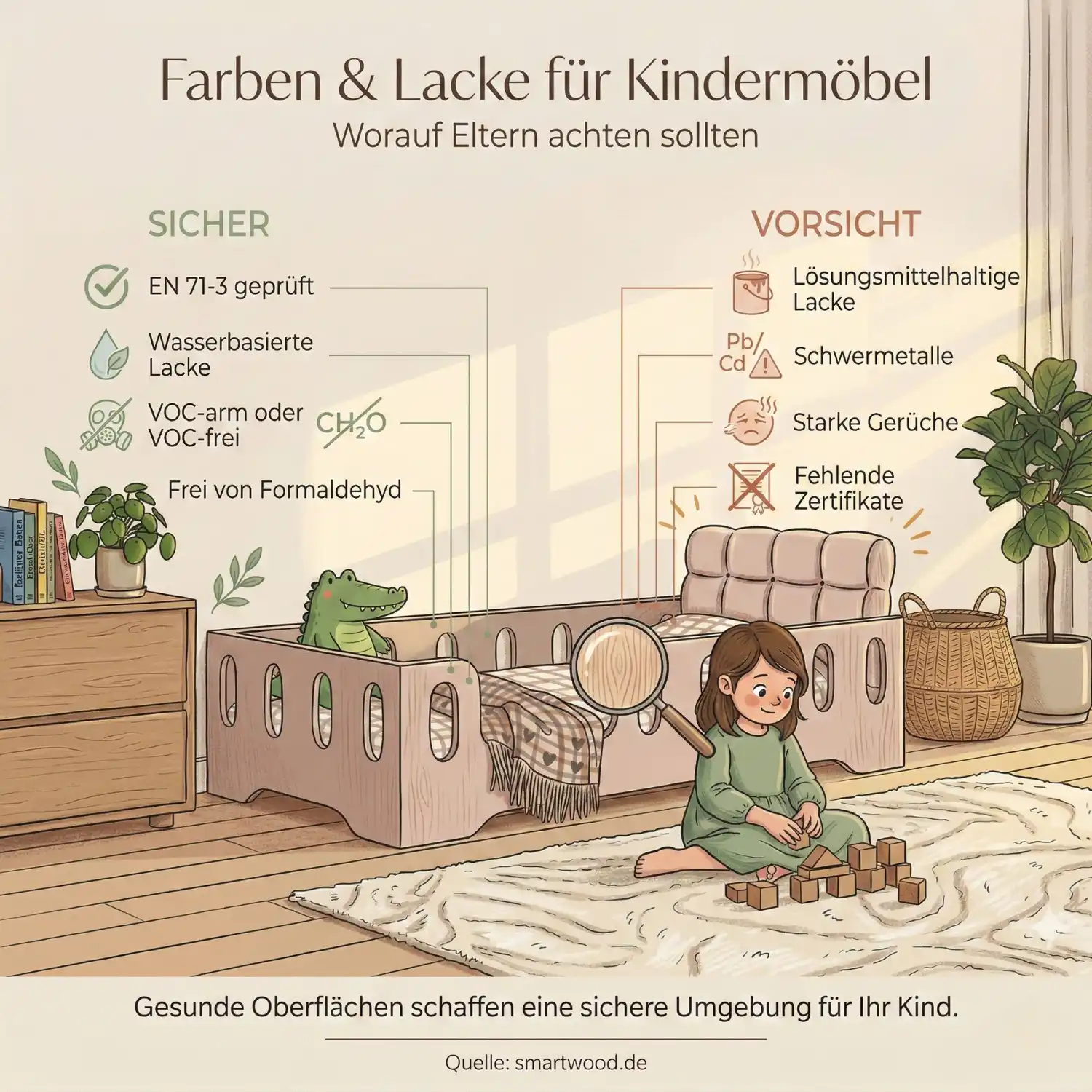 Sichere Farben und Lacke für Kindermöbel Der Schlüssel zu einem gesunden Kinderzimmer