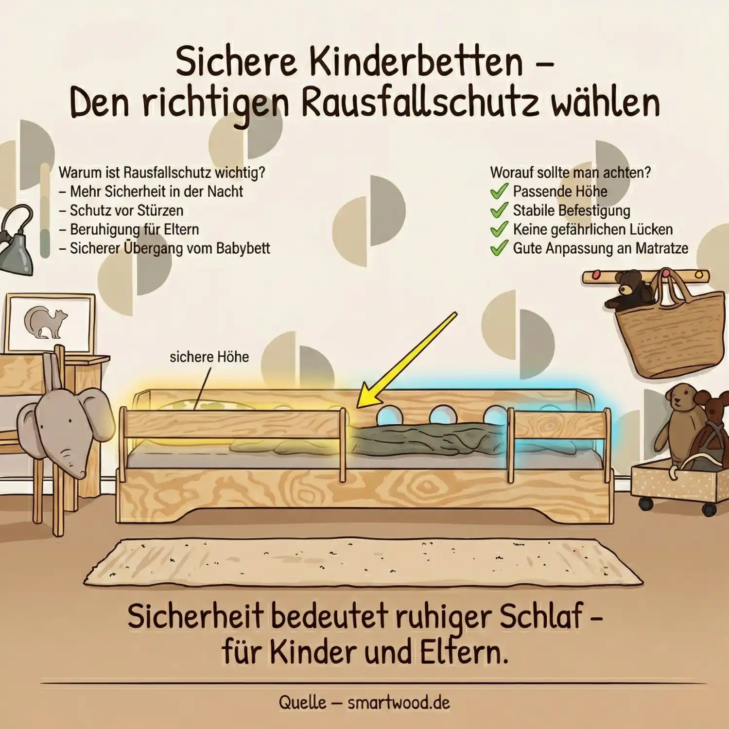 Sichere Kinderbetten: Rausfallschutz wählen