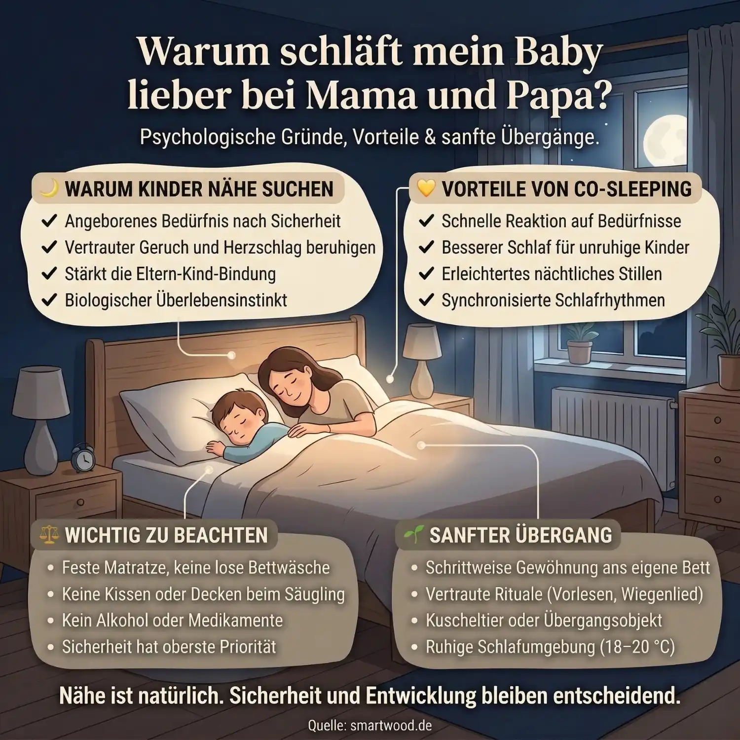 Warum das Baby lieber bei Mama und Papa schläft