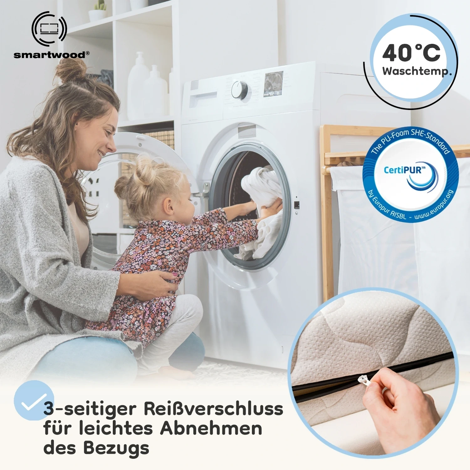 Set Schaumstoffmatratze 12 cm mit Bettlaken für Kinder mittlerer Härtegrad (H2)