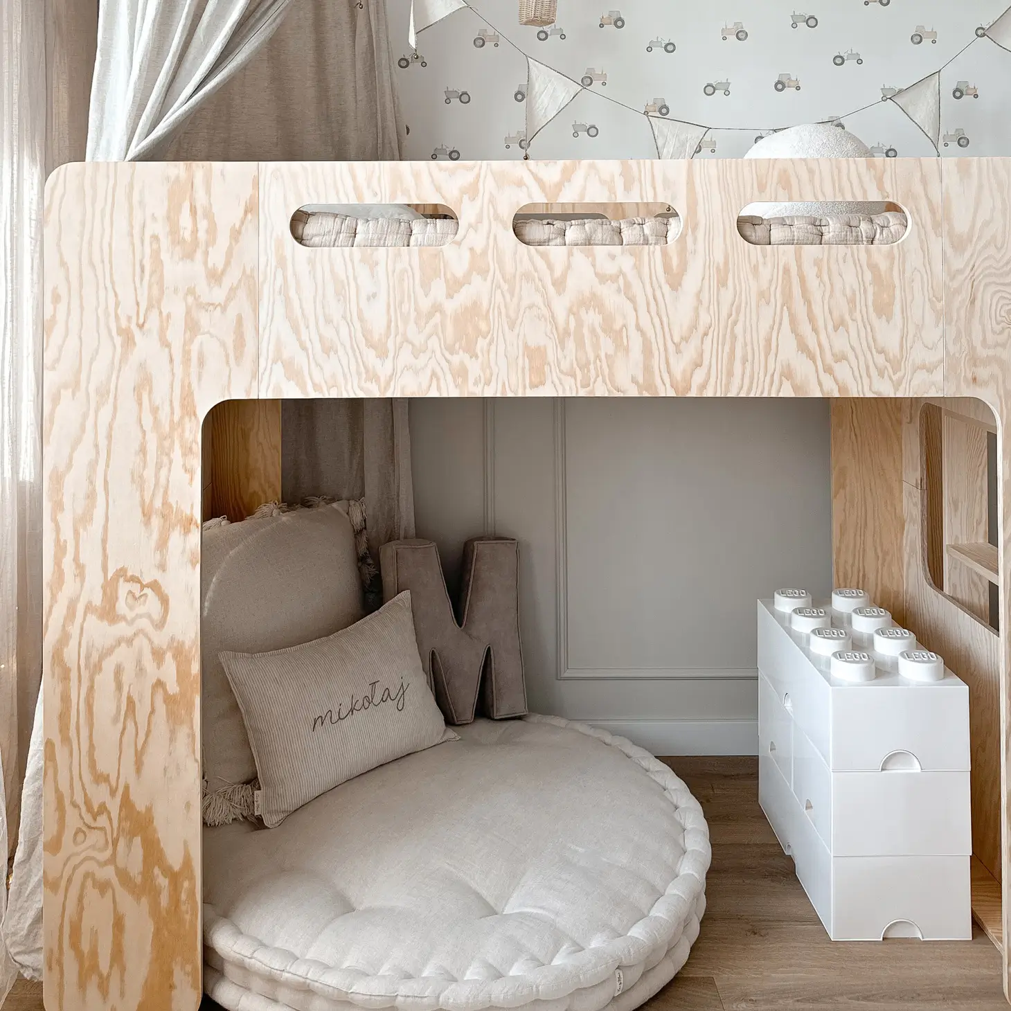 Hochbett für Kinder mit Lattenrost MIMI A Montessori Holz