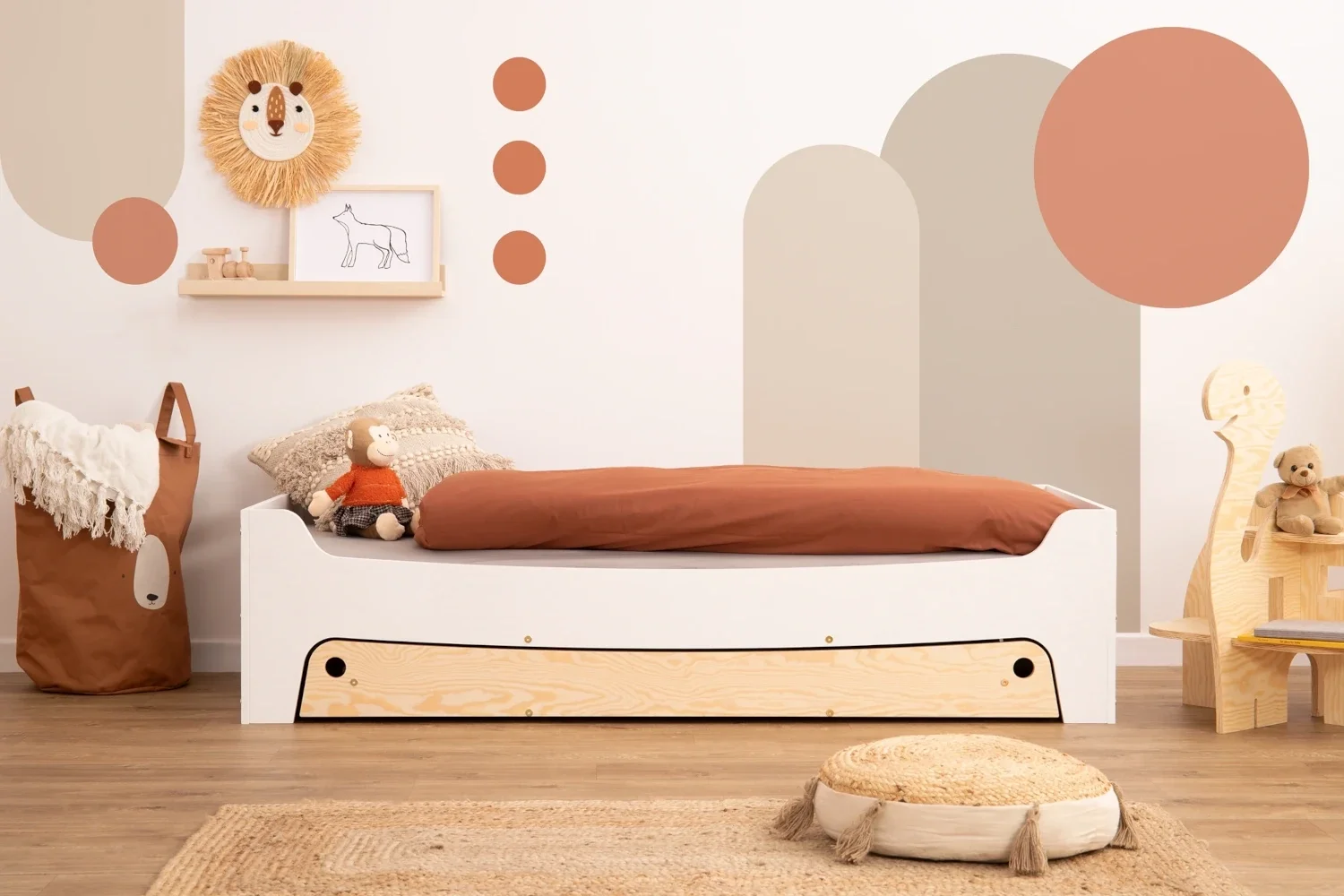 Kinderbett mit Schublade und Lattenrost TILA 10 Montessori Holz