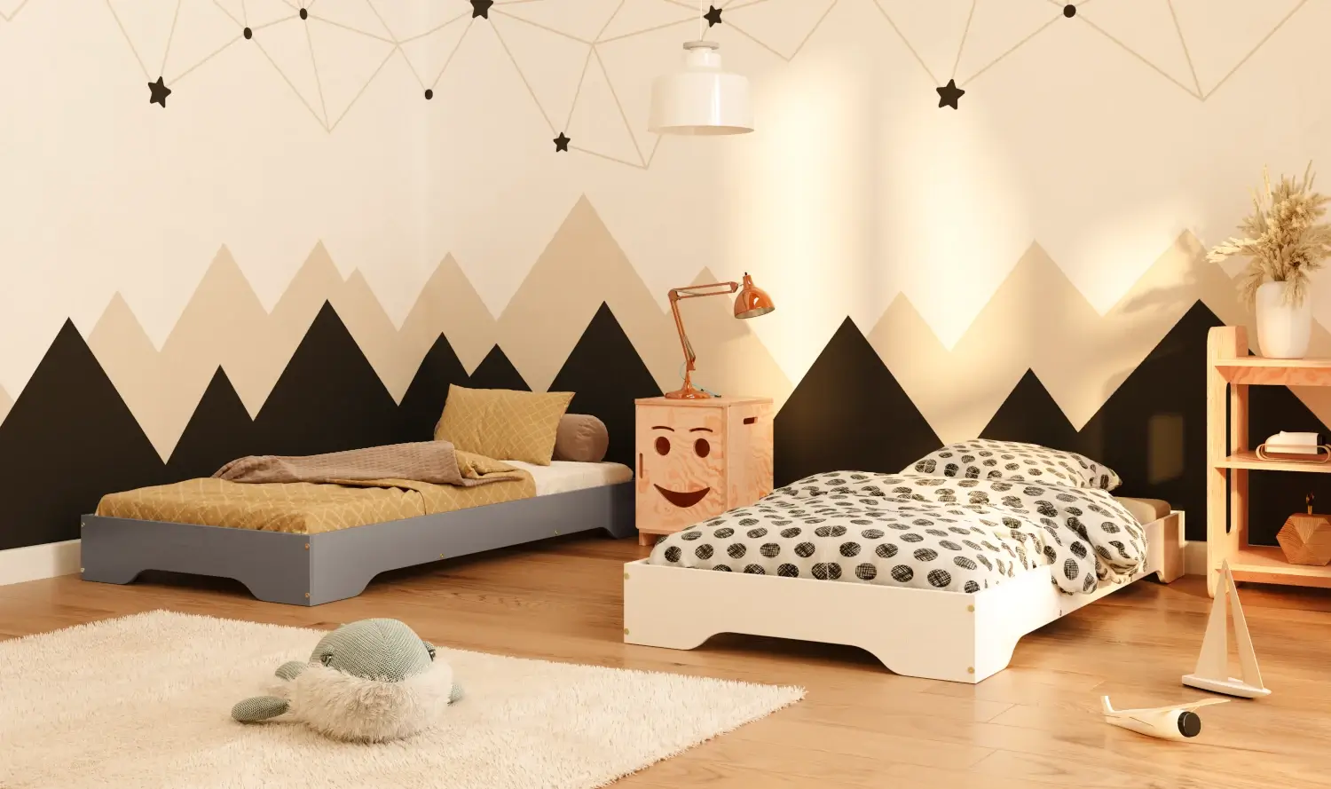 Bodenbett für Kinder mit Lattenrost TILA 7 Montessori Holz