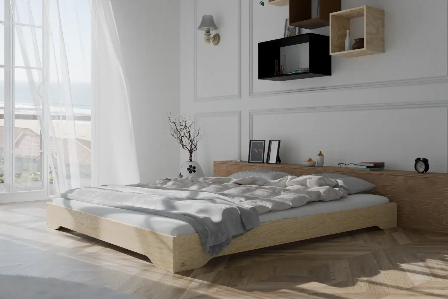 Bodenbett für Kinder mit Lattenrost TILA 7 Montessori Holz XL