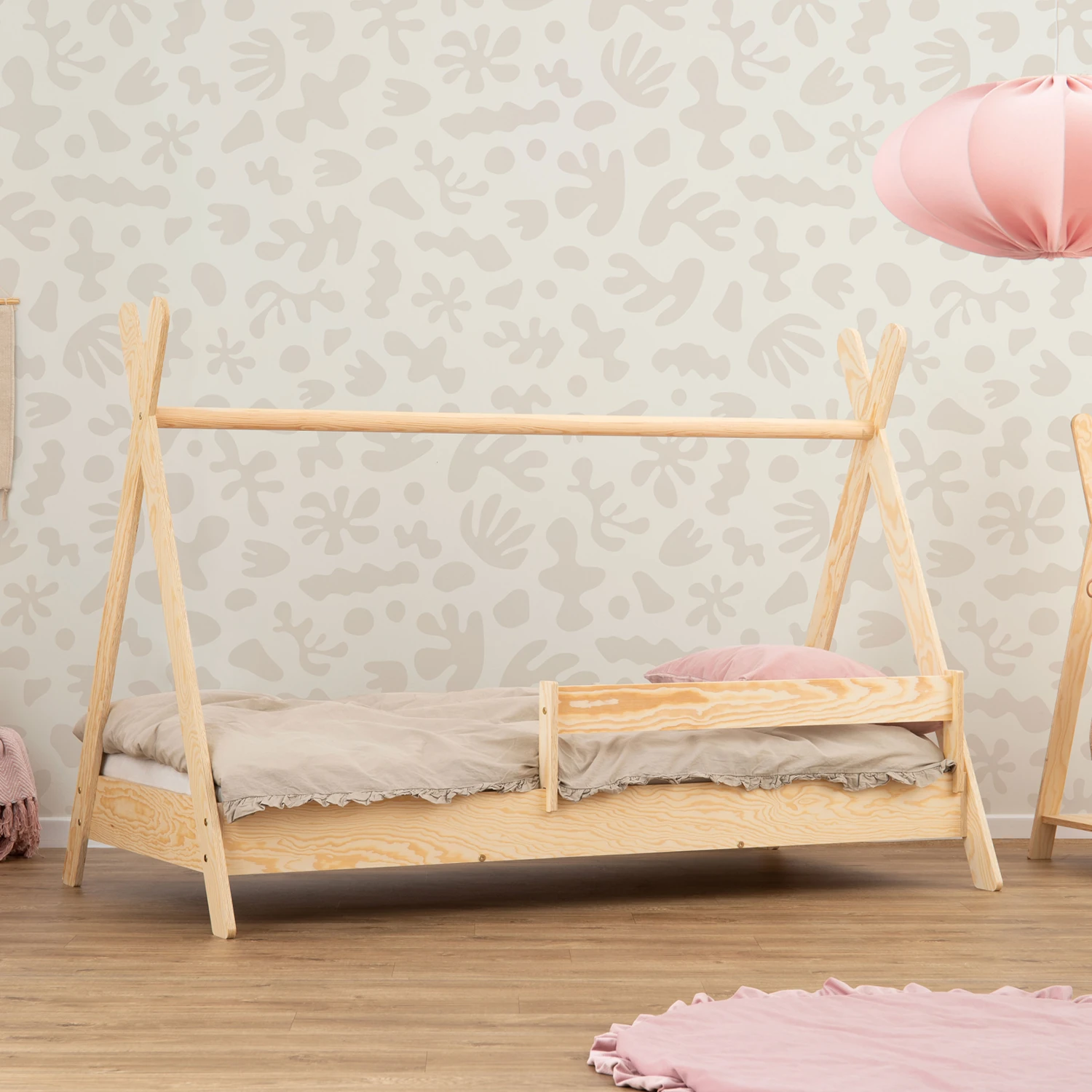 Geländer für Kinderbetten Universal und Ausziehbar Montessori Holz
