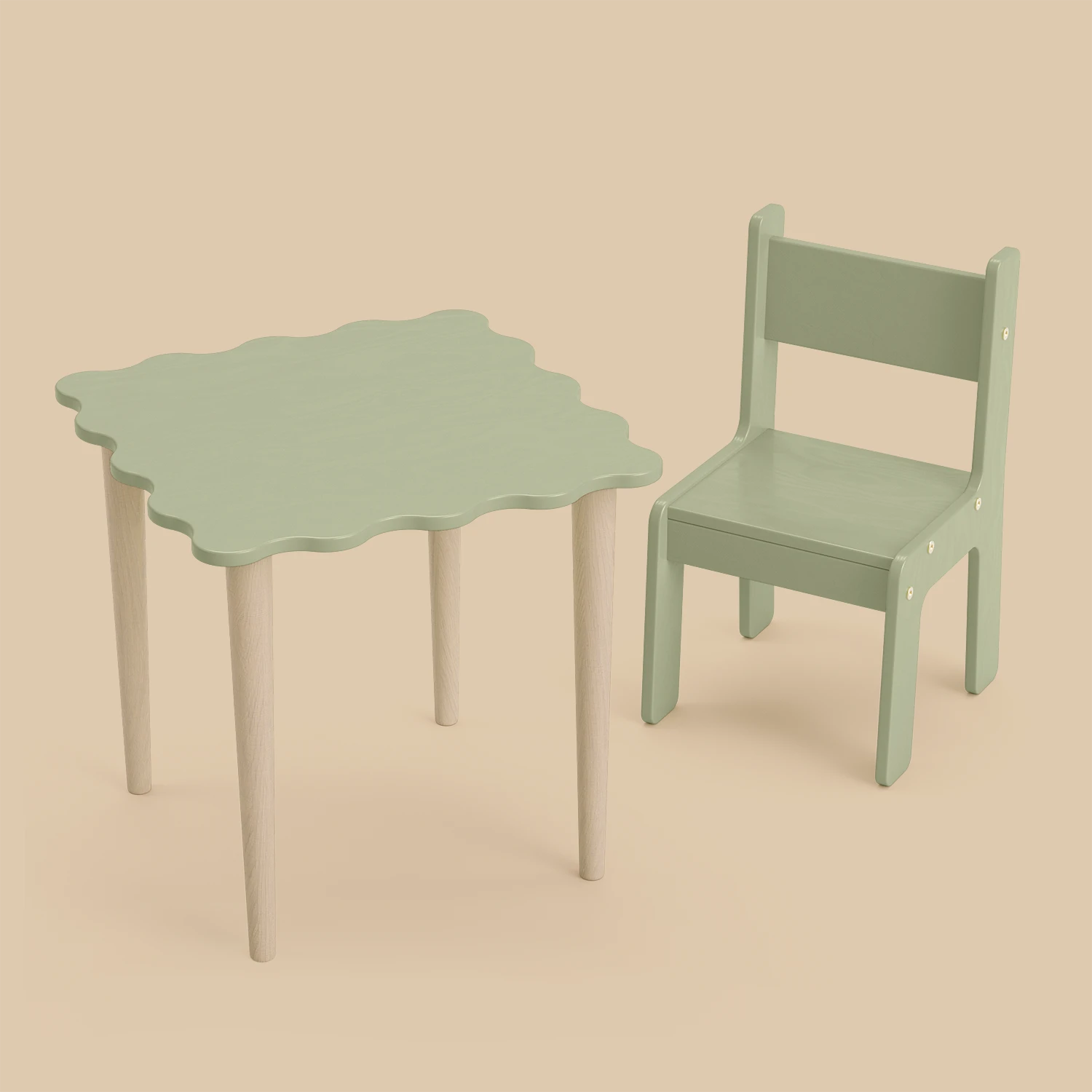 Kindertisch mit Stuhl SET NALU TAB Montessori Holz
