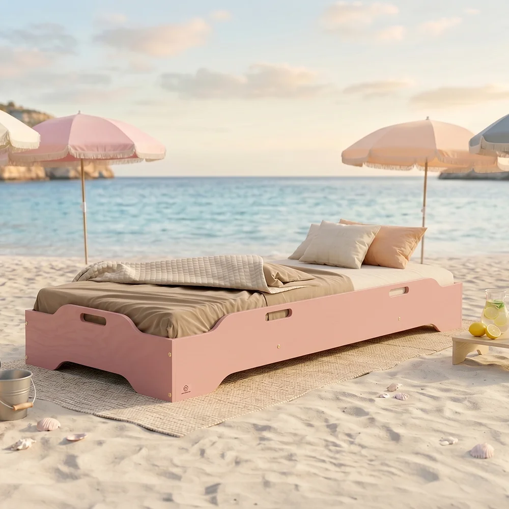 Foto des Bodenbettes TILA 8 in Rosa