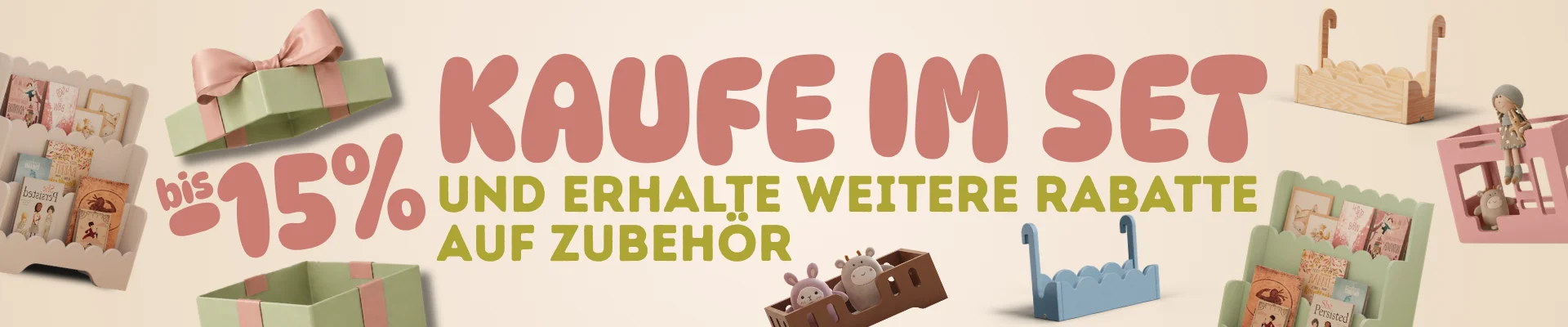 Kaufe im Set und erhalte weitere Rabatte auf Zubehör bis 15%”
